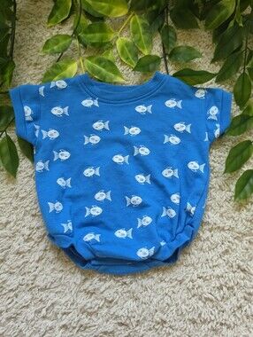 Baby Boy Fish Romper (0-3 Months)